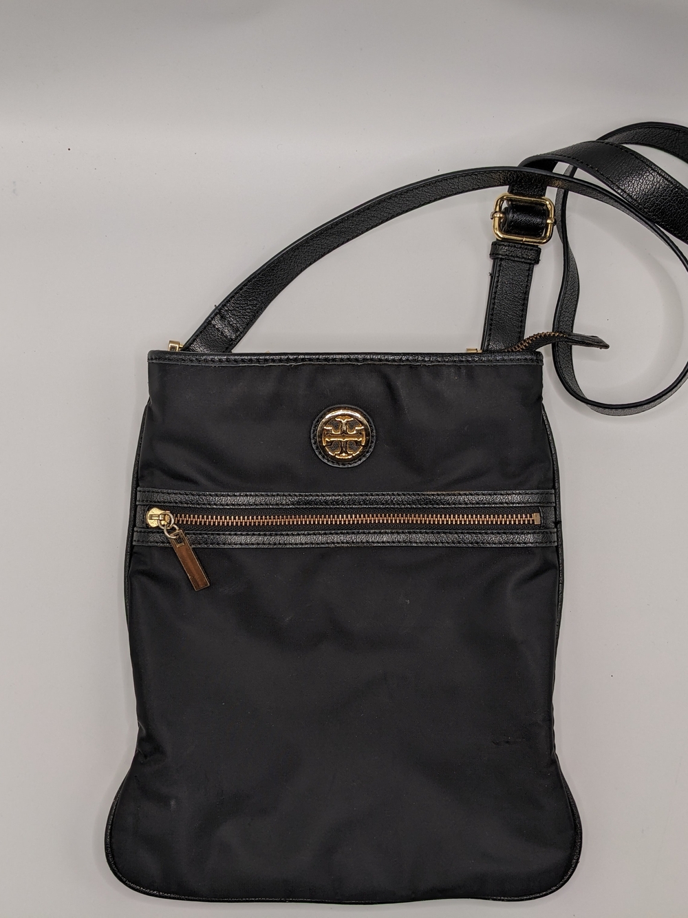 Tory Burch Black Crossbody Bag with Gold Logo